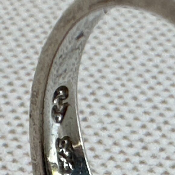 London Blue Topaz Ring, Sterling Silver Split Shank 925 CV Marked Band, Oval 8mm - Picture 14 of 16